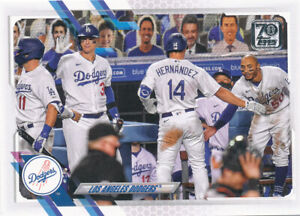 2021 Topps Series 1 #201 Los Angeles Dodgers Team baseball card