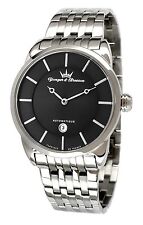 Yonger and Bresson Men's YBH 8333-01 M Automatic Black Dial Steel Date Watch