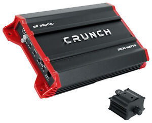 Crunch GP-3500.1D 3500 Watt @ 1 Ohm Mono Car Amplifier Audio Amp Class D