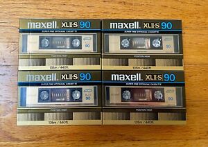 Lot of 4 MAXELL XLII-S 90 super fine, Blank Audio Cassette Tape (Sealed) NOS