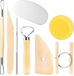 New Listing8 Pieces Wooden Pottery Sculpting Clay Cleaning Tool Set,NEW