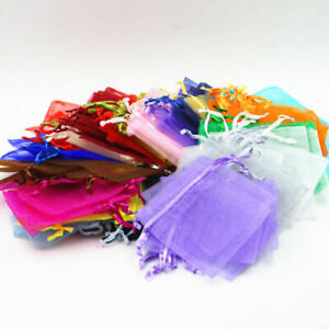 50-500PCS Wedding Party Favor Gift Organza Candy Bags Jewelry Pouch Sheer Decor