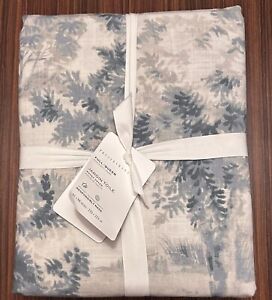 POTTERY BARN Jardin Toile Cotton FULL/QUEEN Duvet Cover - NEW - Blue Color