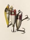 Lot of 3 Used Vintage Heddon Fishing Lures 2x Tiny Lucky 13 and 1x Tiger