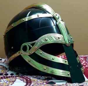 Viking Helmet | Viking Vendel Helmet | Viking Steel & Brass Helmet | Vendel Era