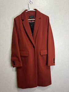 NWT BCBG Maxazaria Women Wool Orange Spice  Full Length Coat Size Medium