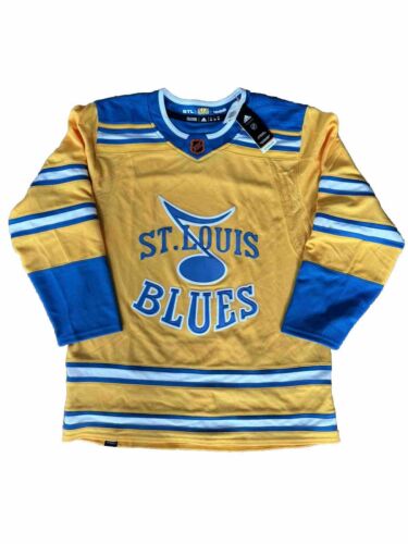 Adidas St. Louis Blues Reverse Retro NHL Hockey Jersey Yellow 50 (NWT), Blank