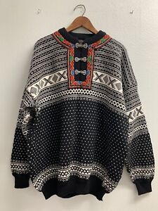NORWOOL PURE 100% WOOL MENS SWEATER XXL Made In Norway PULLOVER JUMPER