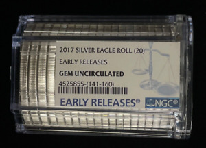 2017 SEALED SILVER EAGLE ROLL of 20 - NGC CERTIFIED GEM UNC EARLY RELEASES