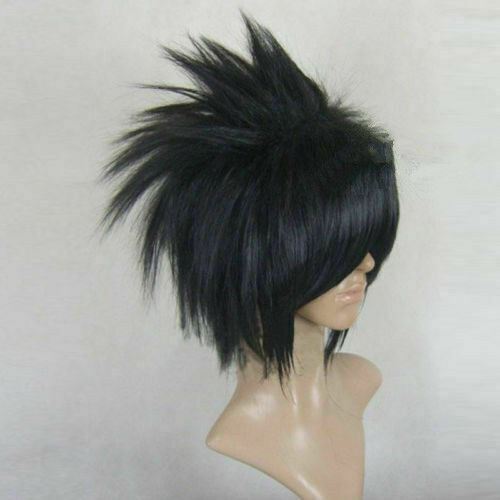 For Cosplay Uchiha Sasuke Black 14'' Short Halloween  Wig Heat Resistant