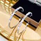 Pretty 925 Silver Filled Hoop Earring Women Cubic Zircon Wedding Jewelry A Pair