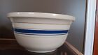 Roseville USA Country Blue Band Stripe Xtra Large Mixing Bowl 8 Qt 14