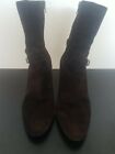 Ann Taylor Loft Brown Suede Ankle Boots Buckle Zipper Leather Uppers & Soles 9M