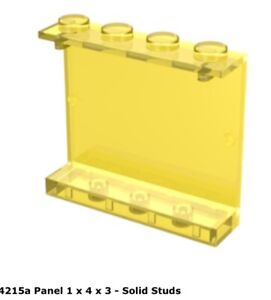 Lego 1x 4215a Trans-Yellow Panel 1 x 4 x 3 - Solid Studs 6985 Vf/Fn Rare!!! 6987