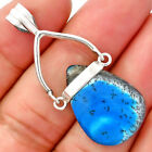 Marine Blue Dendritic Opal 925 Sterling Silver Pendant Jewelry P-1726