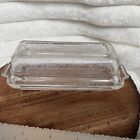 Etched Glass  Covered Butter Dish 7 INCH