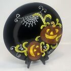 Laurie Gates Pumpkins with Spider Web Halloween Plate