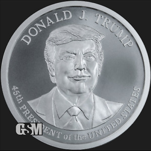 2 oz President Donald J. Trump 45th President BU Silver Round .999 -