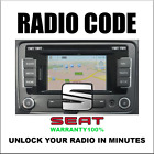 SEAT CODES RADIO ANTI-THEFT UNLOCK STEREO SERIES RNS300 RCD510 PINCODE SERVICE