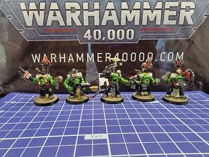 Warhammer 40K Ork Nobz ×5 Pro Painted Orks Squad - Boyz Mob