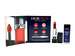 Dior Rouge 999 Satin Mini Lipstick NIB Forever Liquid Sample 2-Pc Travel Set