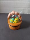 New ListingSmall Glazed Ceramic Hinged Easter Basket Trinket Box