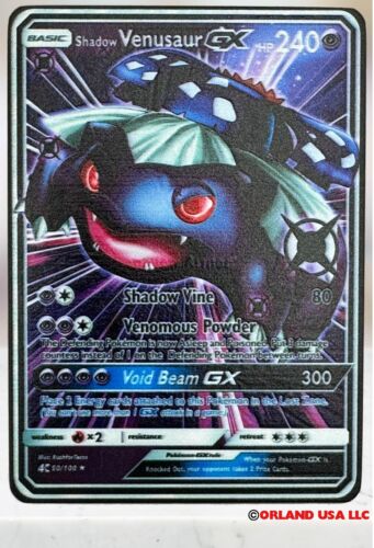 Shadow Venusaur GX Rainbow Gold Metal Pokémon Card Collectible Gift