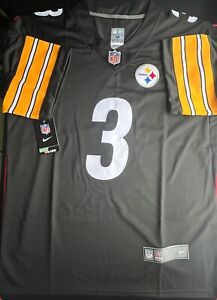 New ListingPittsburgh Steelers #3 Russell Wilson Men's 2024 Stitched Jersey M