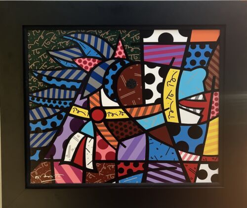 ROMERO BRITTO Mixed Media on Canvas Signed Front and Back Dated  2005 with COA
