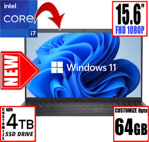 Dell Inspiron 15 Full HD Laptop Intel Core i7 Custom upto 64GB RAM & 4TB SSD W11
