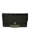 CHANEL Long wallet leather BLK all over pattern wa004699
