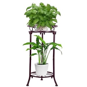 Metal Plant Stands Indoor, 2 Tier Tall Plant Stand Outdoor Potted Flower Pot ...
