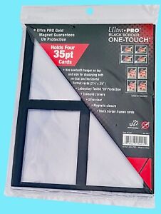ULTRA PRO BLACK FRAME 4 CARD 35PT ONE TOUCH MAGNETIC HOLDER Wall Display Case