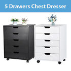 5 Drawers Dressers Storage Tower Closet Organizer Unit for Bedroom Black/White