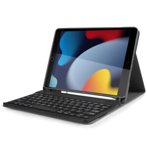 For iPad 9th/8th/7th Gen 10.2 inch Keyboard Case with Pencil Holder Stand Cover