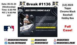 PITTSBURGH PIRATES 2023 Topps Chrome Black Hobby CASE 12 BOX Break #1136
