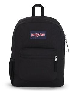 JanSport Cross Town Backpack, Travel or Work Bookbag w/Water Bottle Pocket-Black