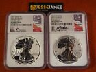 2021 W & S REVERSE PROOF SILVER EAGLE SET NGC PF70 FR MERCANTI GAUDIOSO SIGNED
