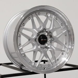 New Listing16x7 Vors VR7 4x100/4x114.3 38 Silver Wheels Rims Set(4) 73.1