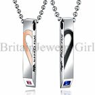 Stainless Steel His Queen Her King Couple Relationship Pendant Chain Necklace
