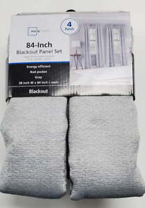 4 of a Kind Blackout Curtain Panel Set, Grey Polyester, 28