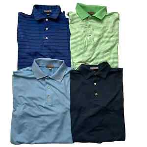 Lot of 4 Peter Millar Summer Comfort Golf Polo Shirts Medium Activewear Men's