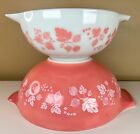 Vintage/MCM Pyrex Pink Gooseberry Cinderella Mixing Nesting Bowls #443/#444