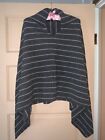 LL Bean Wool Shawl Sweater Poncho Gray One Size Fits All