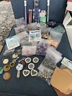Mixed Lot Of Jewelry Making Supplies Beads Wire Metal Adornments Leather