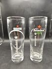 Heineken Half Pint .25L Beer Glasses Set of 2 with Original Red Star Logo
