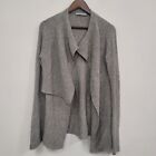 Vince Womens Drape Front Cashmere Wool Cardigan Sweater Size S Gray Ribbed Open