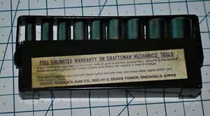 New ListingUSA Made Vintage Sears Craftsman 1/4 “ Deep Socket Set Of 9with Metal Case