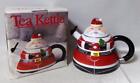 Roshco Porcelain Steel Enamelware Santa Claus Tea Kettle with Box