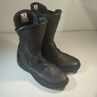 Frank Thomas - Womens Black Leather Mid Calf Motor Cycle Bike Boots Shoes - UK 7